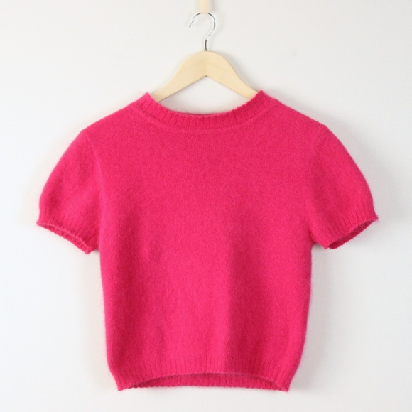 Express Sweaters - Express Pink 70% Angora Furry Soft Pinup Sweater